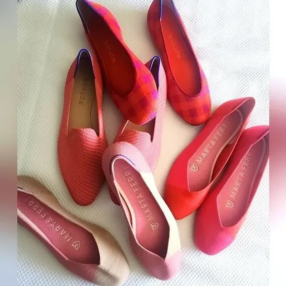 Rothy's Red and Purple Flats & Loafers with Classic Design pomegranate gingham - Picture 2 of 14